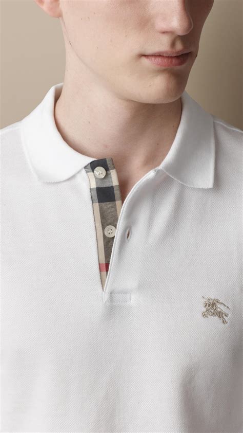 mens burberry white shirt|Burberry white polo shirt men's.